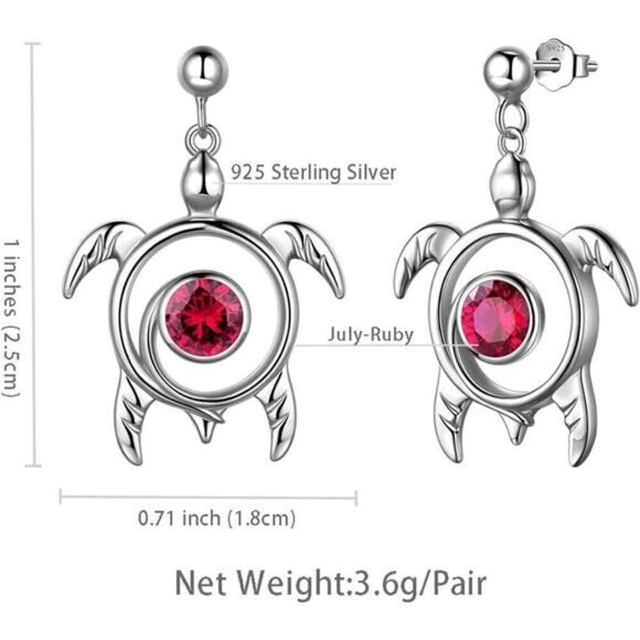 Adjustable Turtle Earrings Aurora Tears Set Celtic Spiral 925 Sterling Silver - Picture 4 of 5